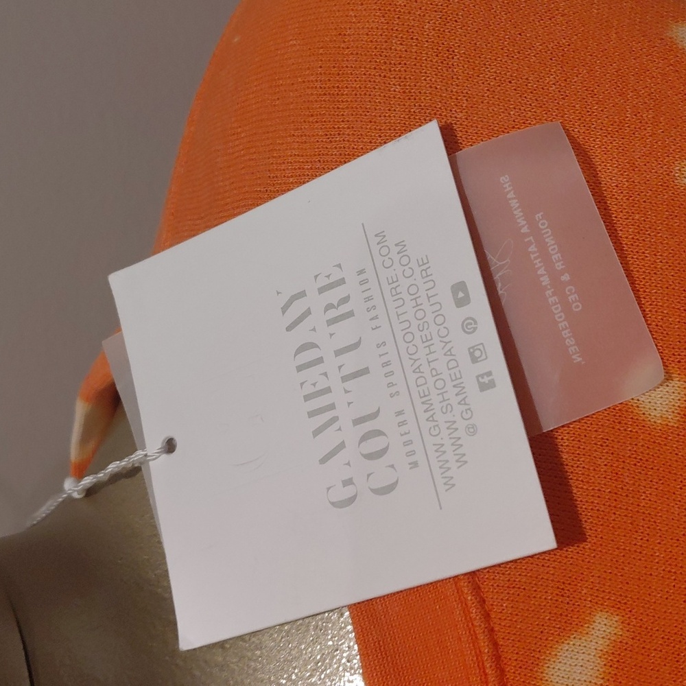 Clemson Gameday Couture Orange Twice As Nice Faded Dip Dye Sweatshirt Womens - Picture 3 of 5